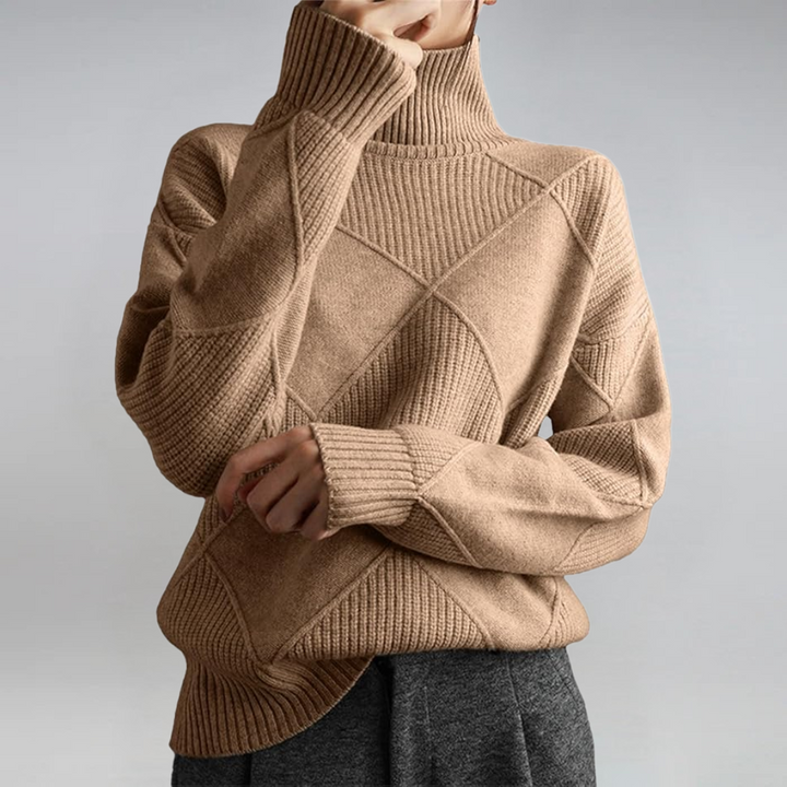 Lauren | Maglione a Collo Alto in Cashmere di Lusso