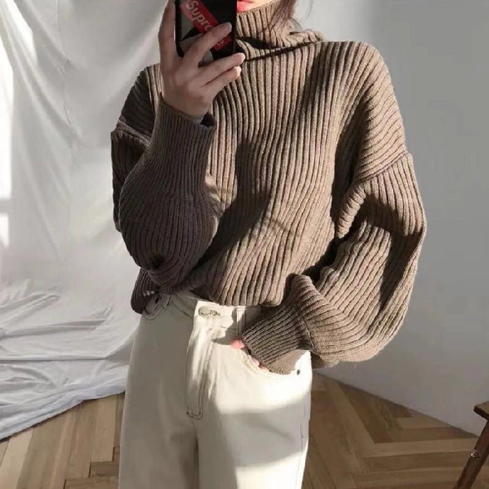 Venezia | Pullover di lusso con colletto alto e maniche a palloncino