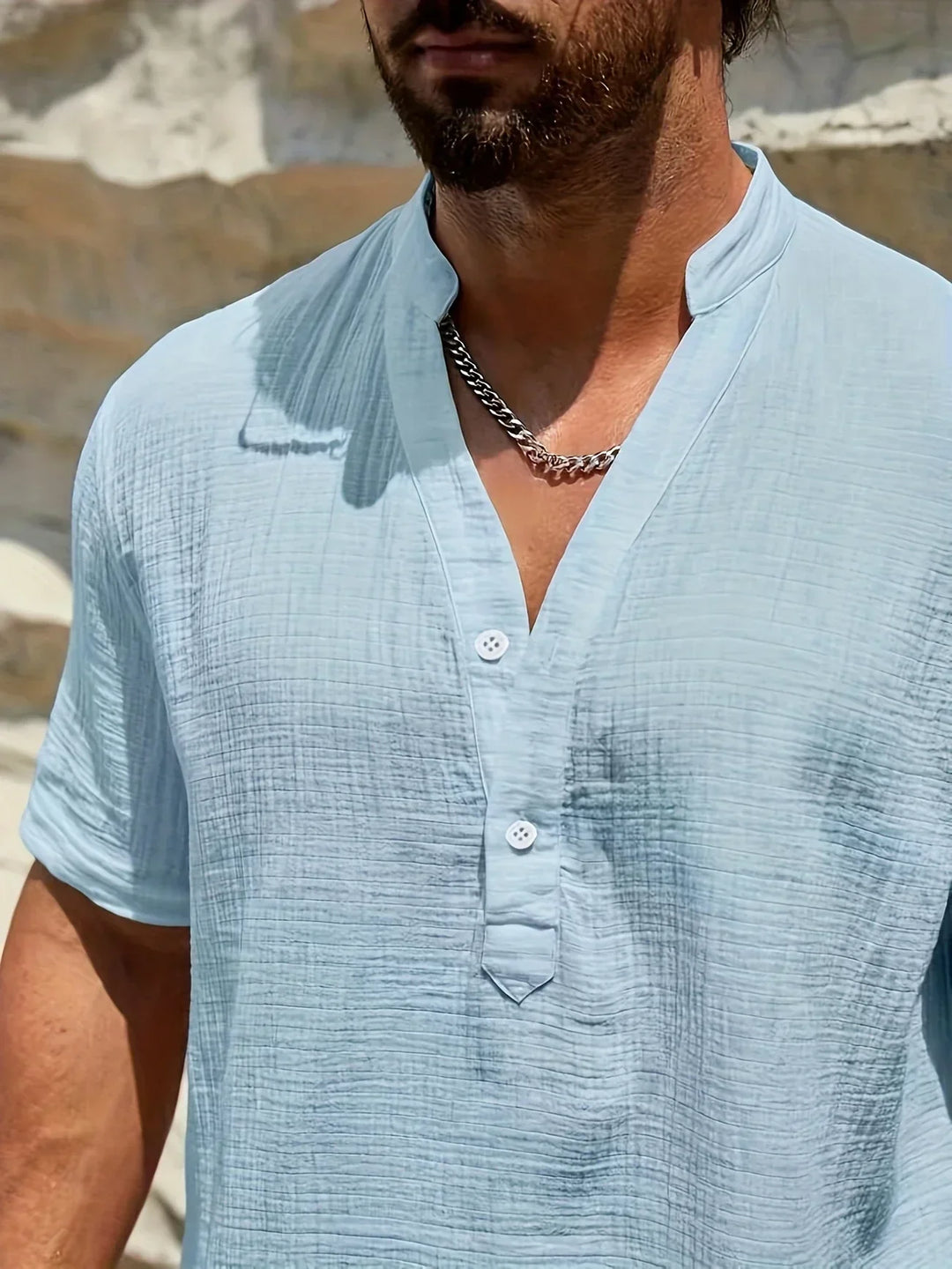 Venezia | Camicia estiva elegante con collo alto