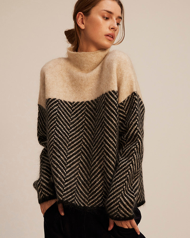 Norah | Maglione in Cotone con Collo Alto