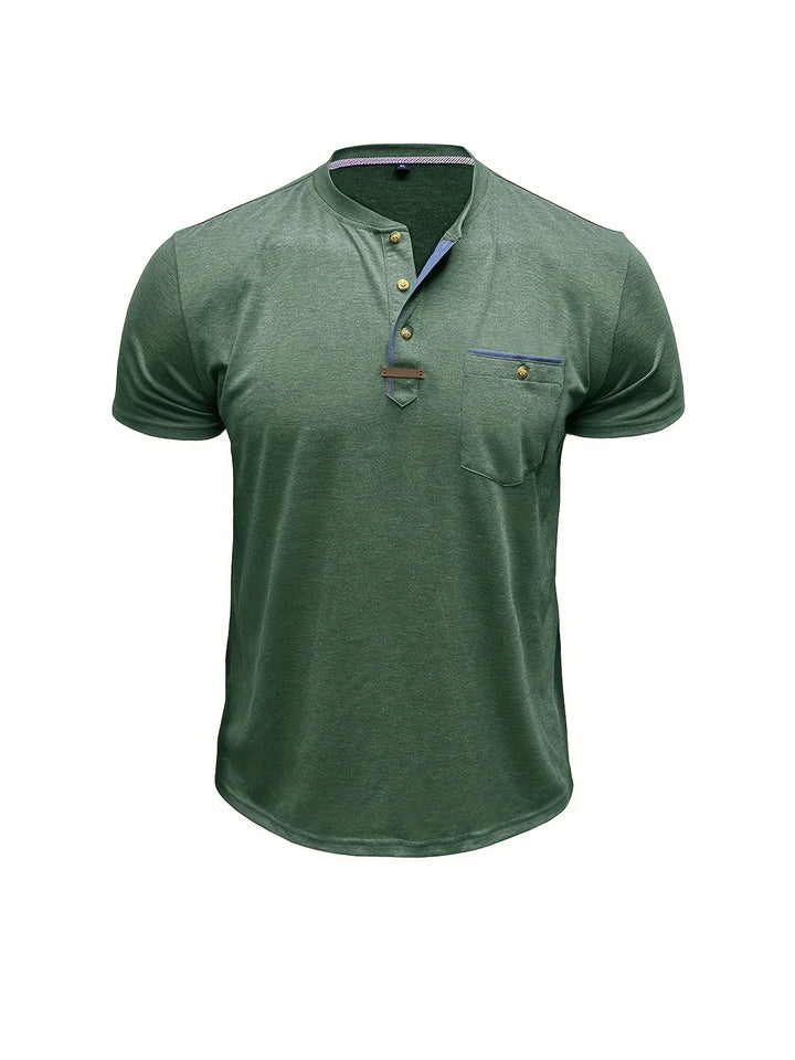 Venezia | T-shirt elegante con colletto rotondo e tasca