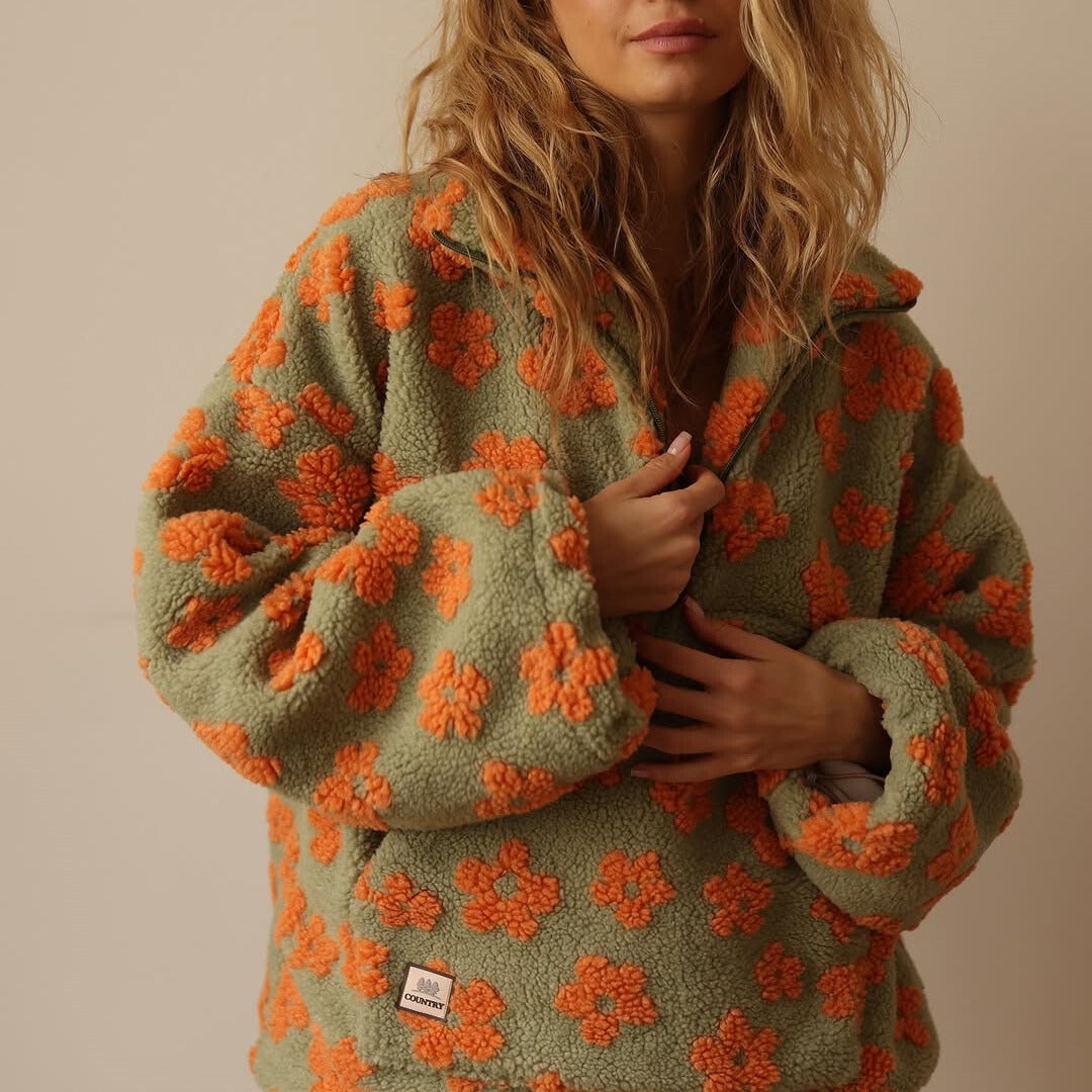Daisy | Felpa con Cappuccio in Fleece a Maniche Lunghe