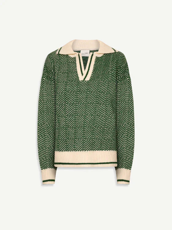 Emilia™ | Maglione Verde con Scollo a V