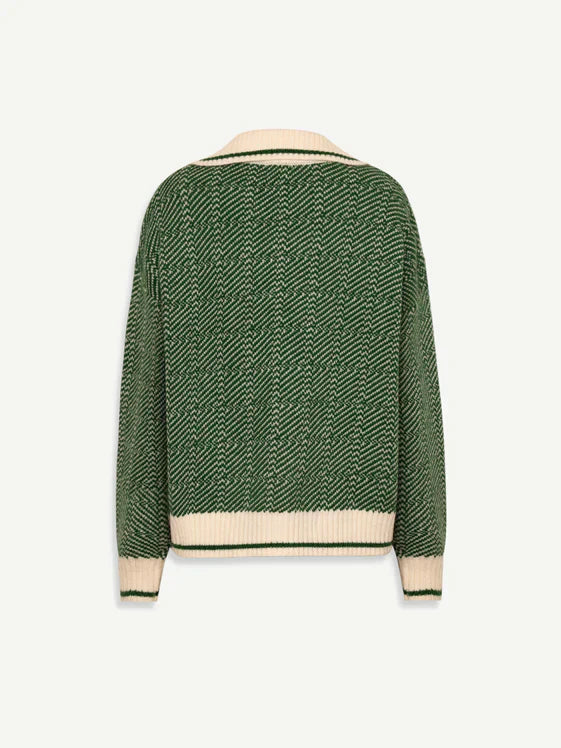 Emilia™ | Maglione Verde con Scollo a V