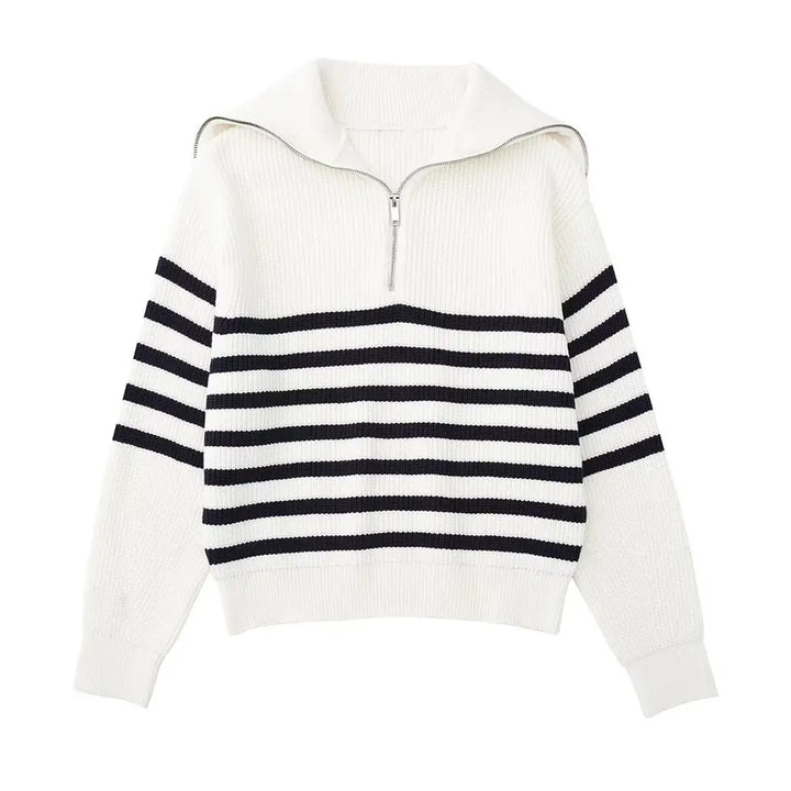 Venezia | Maglione a righe con zip