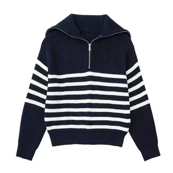 Venezia | Maglione a righe con zip