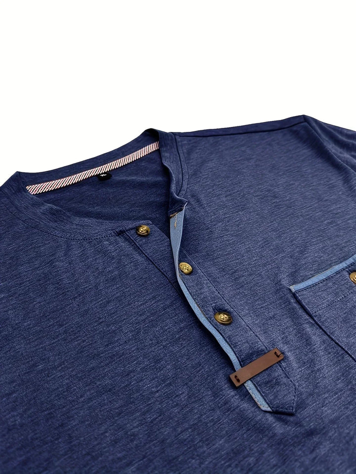 Venezia | T-shirt elegante con colletto rotondo e tasca