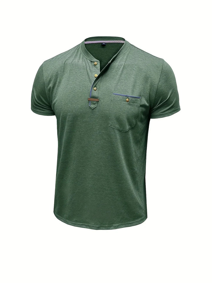 Venezia | T-shirt elegante con colletto rotondo e tasca