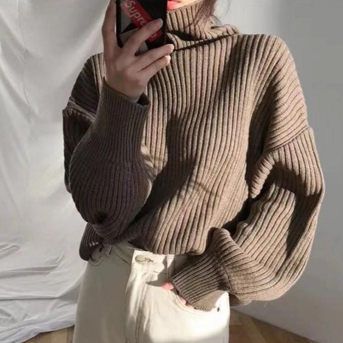 Venezia | Pullover di lusso con colletto alto e maniche a palloncino