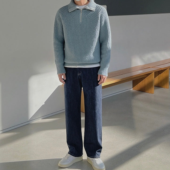 Venezia | Pullover Azure a quarti di zip.