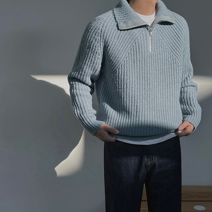 Venezia | Pullover Azure a quarti di zip.