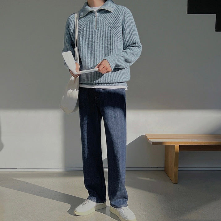 Venezia | Pullover Azure a quarti di zip.