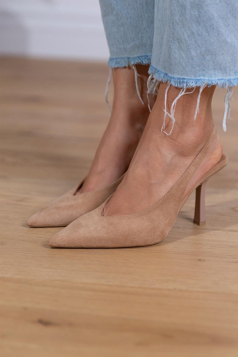 Claudia™ | Scarpe slingback nude eleganti